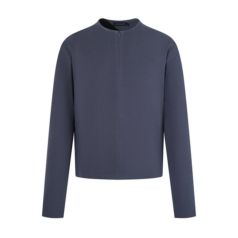 Women Boxy Short Blazer with Stand Collar and Hidden Zipper Mune Fashion