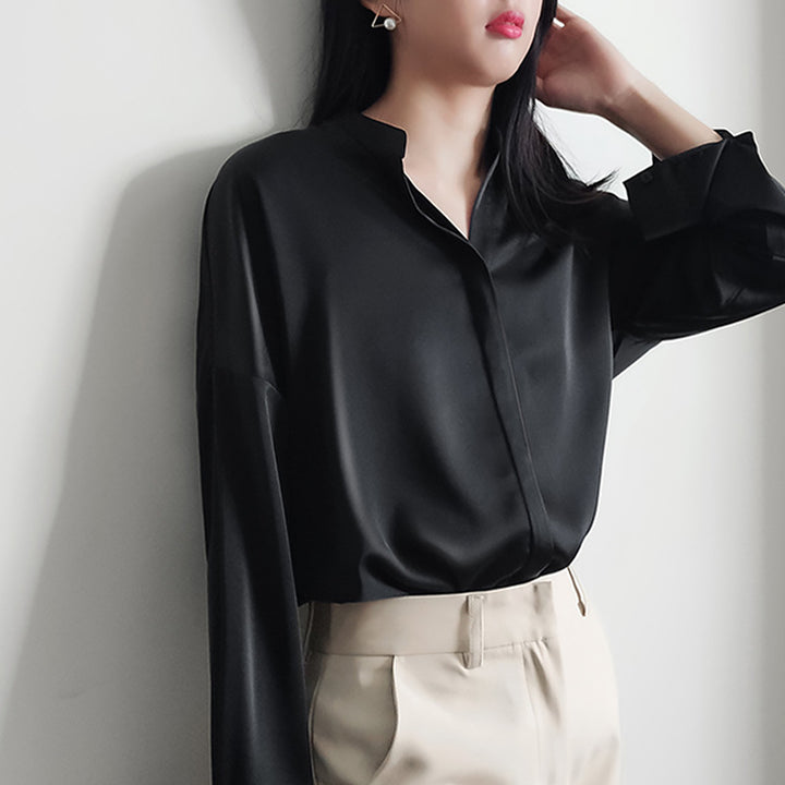 Ladies Elegant Blouse made of high-quality Satin Mune Fashion