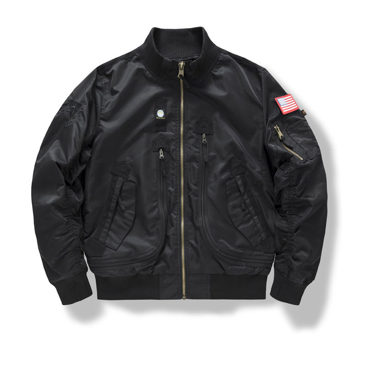 Men's military bomber jacket with reinforced multi-functional pockets and stand-up collar Mune Fashion