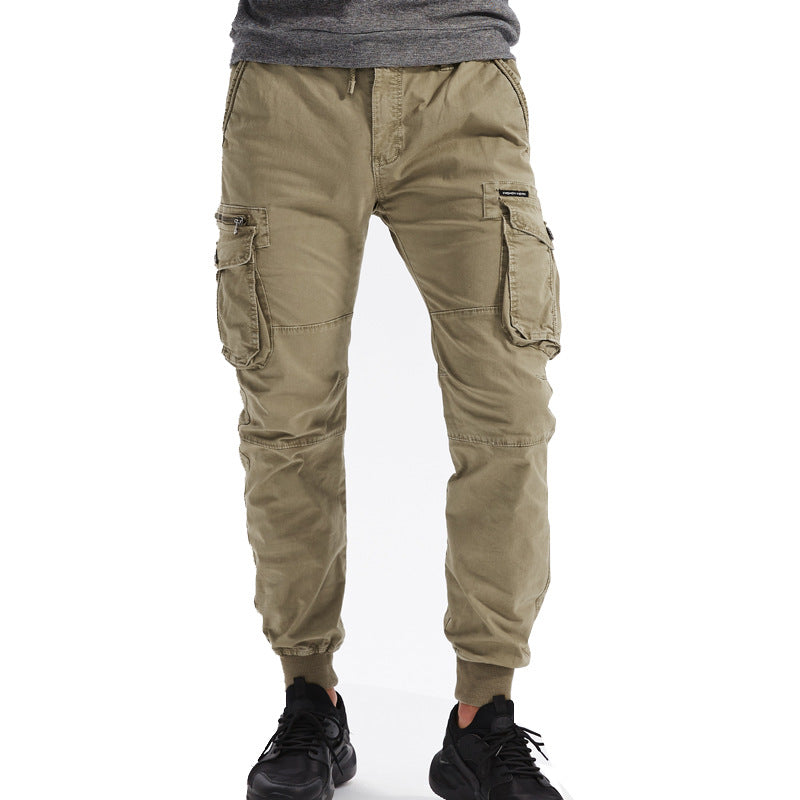 Men's Cargo Jogging Pants with Multifunctional Pockets, Elastic Cuffs and Tapered Fit Mune Fashion