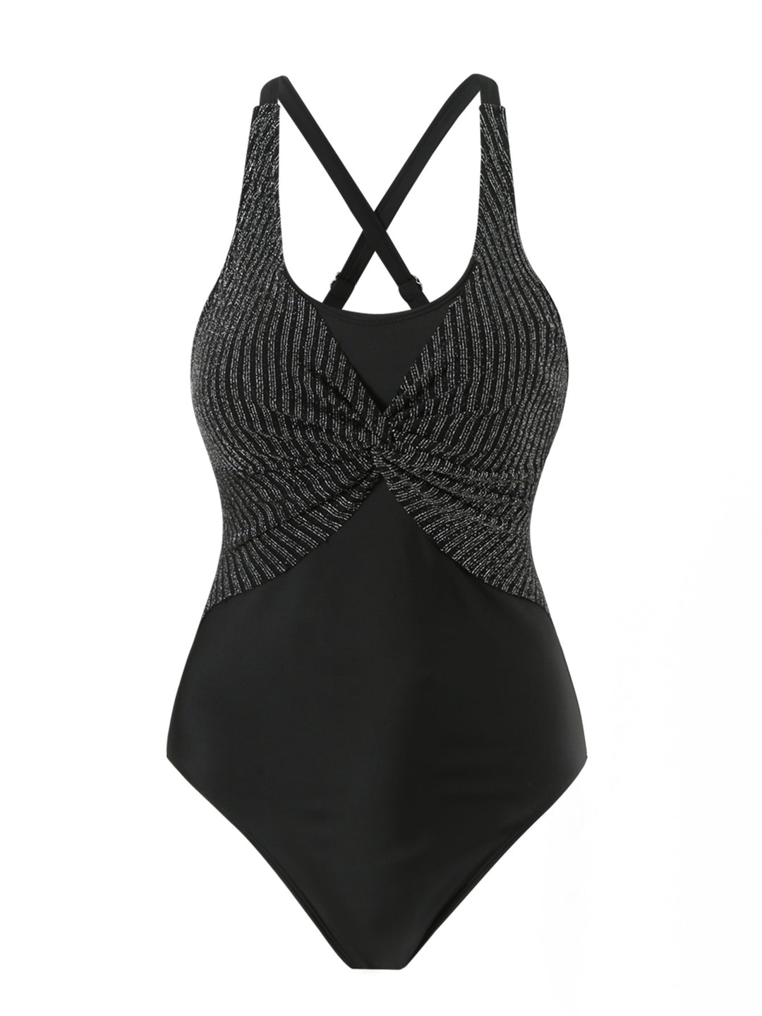 Women's Sporty One-Piece Swimsuit with Stylish Wrap Design Mune Fashion