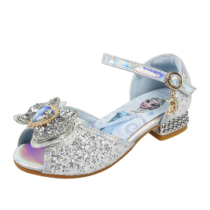 Girls Sparkling Princess Ballerinas with Decorative Floral Motif Mune Fashion