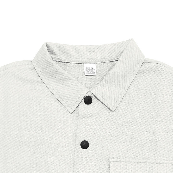 Men's nan urban shirt jacket set in textured cord look with chest flap and narrow fit Mune Fashion