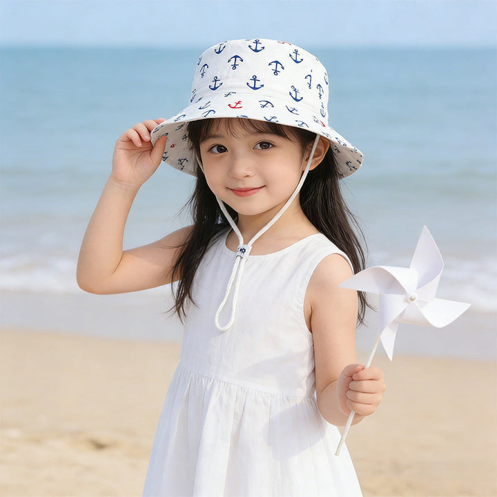 Unisex Children's Sun Hat with high UV protection adjustable chin strap and breathable cotton quality Mune Fashion
