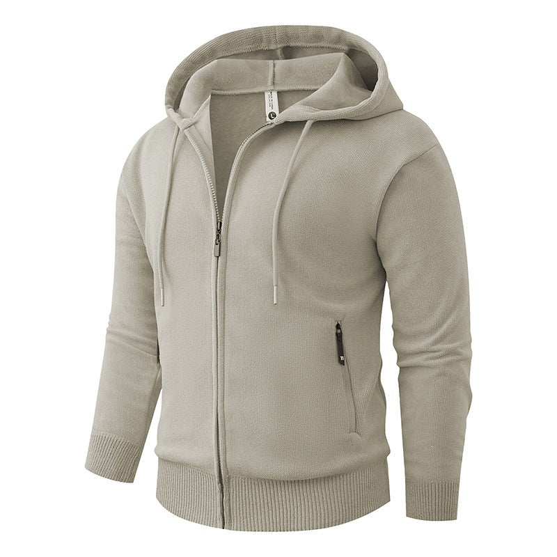 Men's Hooded Fleece Jacket with Full Zip and Ribbed Cuffs Mune Fashion