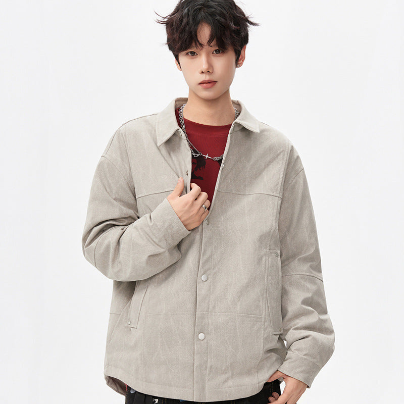 Herren gesteppte, gefütterte Canvas-Utility-Jacke mit Druckknöpfen Mune Fashion