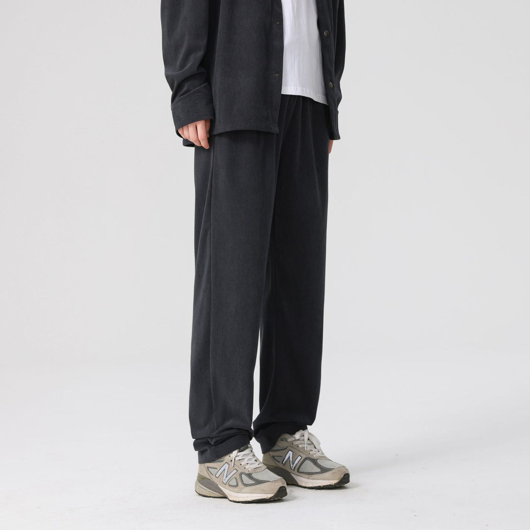 Damen Cordhose mit weitem Bein, elastischem Bund und Kordelzug Mune Fashion