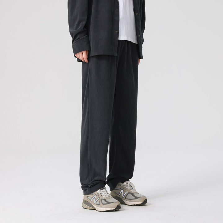 Damen Cordhose mit weitem Bein, elastischem Bund und Kordelzug Mune Fashion