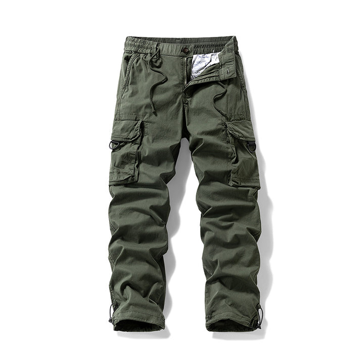 Men's Multifunctional Cargo Pants with Drawstring Waistband, Flap Pockets and Adjustable Leg Openings Mune Fashion