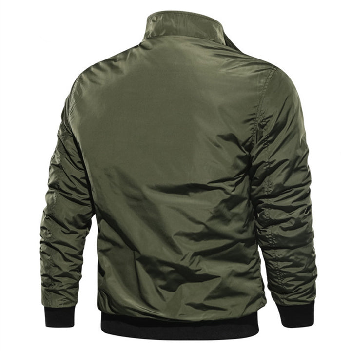 Men's Lightweight Bomber Jacket with Zipper, Sleeve Pocket and Ribbed Cuffs Mune Fashion