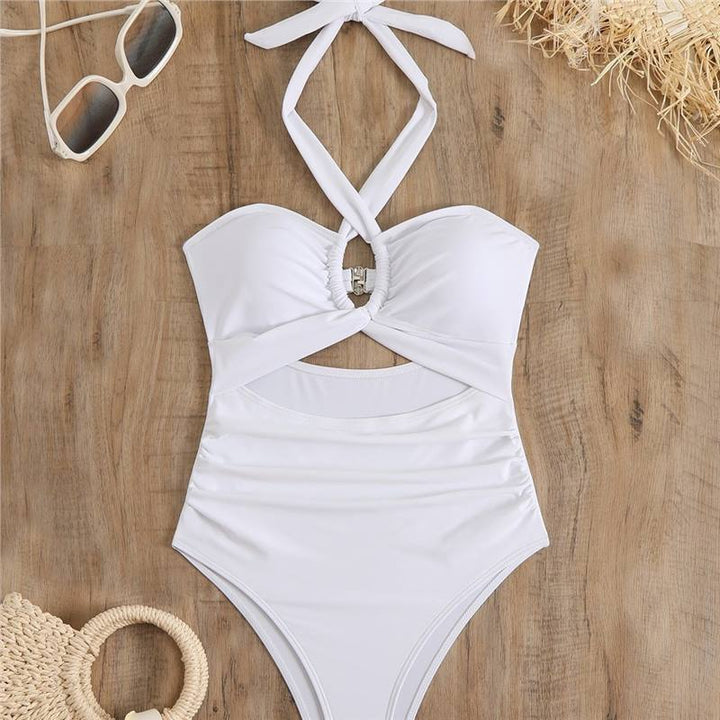 Women's one-piece swimsuit with playful wrap design Mune Fashion