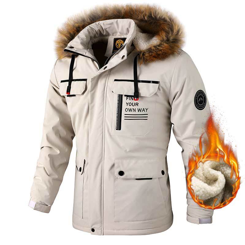 Men's Arctic-inspired functional parka with teddy lining and removable faux fur hood Mune Fashion