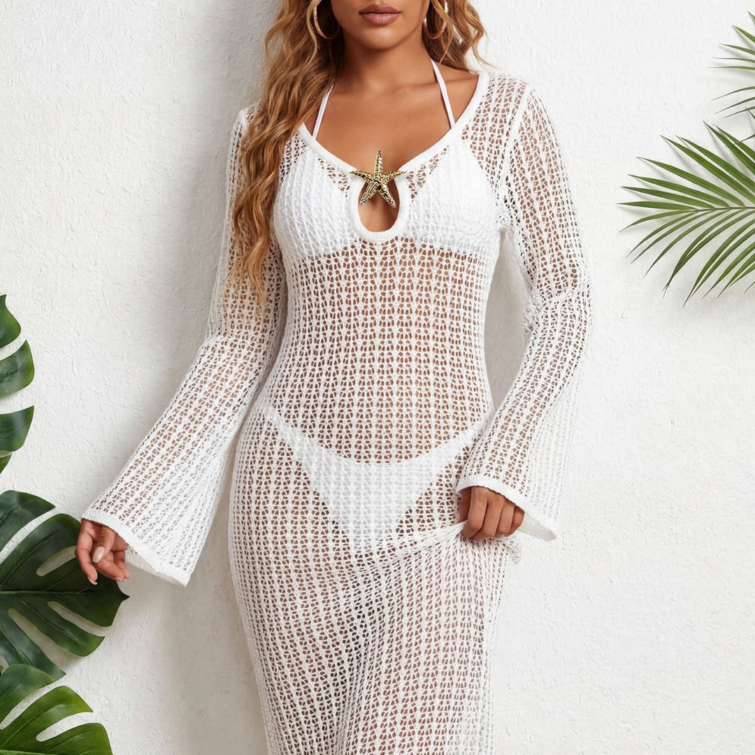 Ladies elegant crochet beach cover-up Mune Fashion