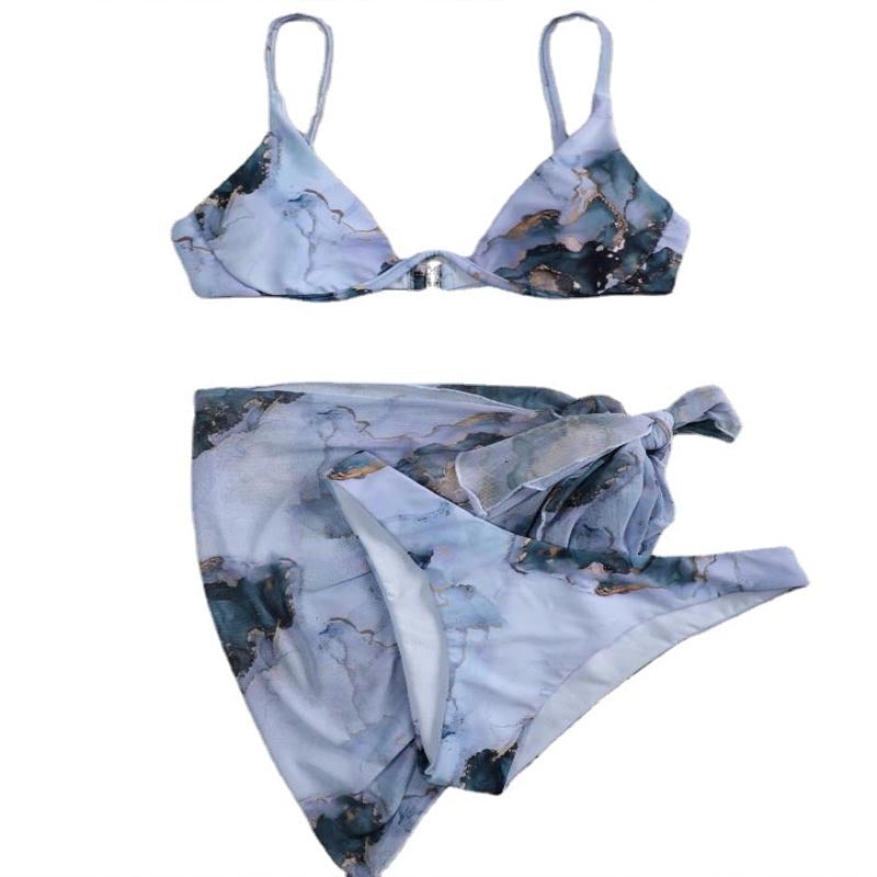 Ladies triangle bikini set with oversized wrap skirt Mune Fashion