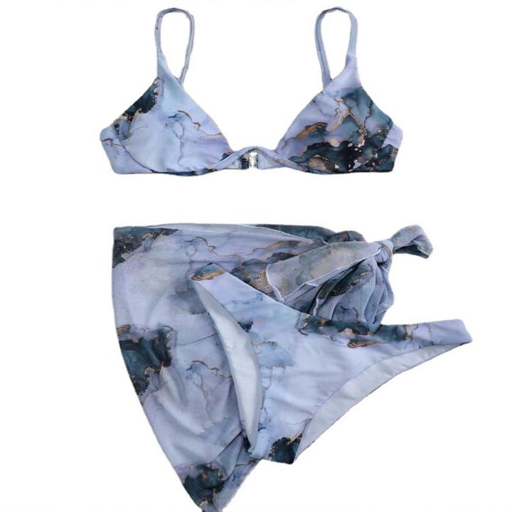 Ladies triangle bikini set with oversized wrap skirt Mune Fashion