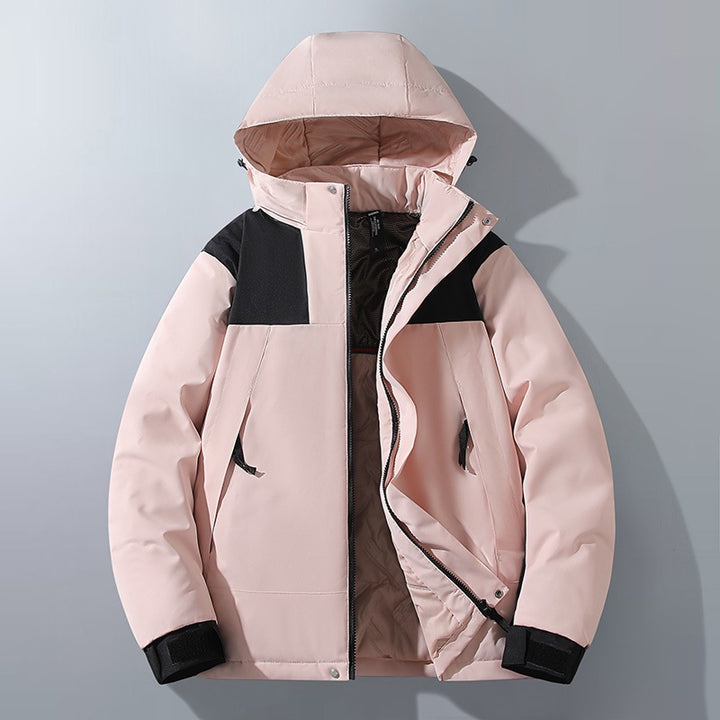 Men's Water-Repellent Winter Parka with Hood, Thermal Insulation and Contrasting Shoulder Panels Mune Fashion
