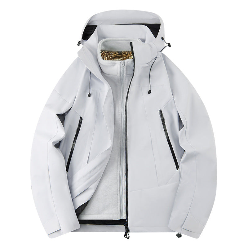 Men's two-layer softshell outdoor jacket with removable fleece inner layer, wind and water repellent Mune Fashion