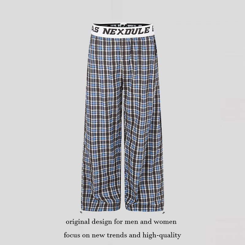 Women's Wide Palazzo Lounge Pants with Elastic Logo Waistband and Adjustable Hem Mune Fashion