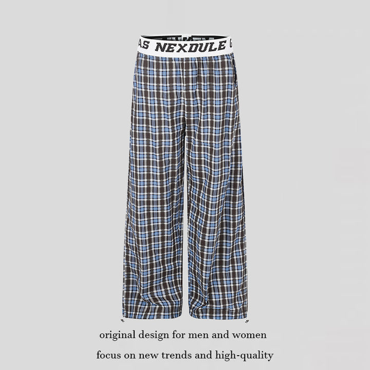 Women's Wide Palazzo Lounge Pants with Elastic Logo Waistband and Adjustable Hem Mune Fashion