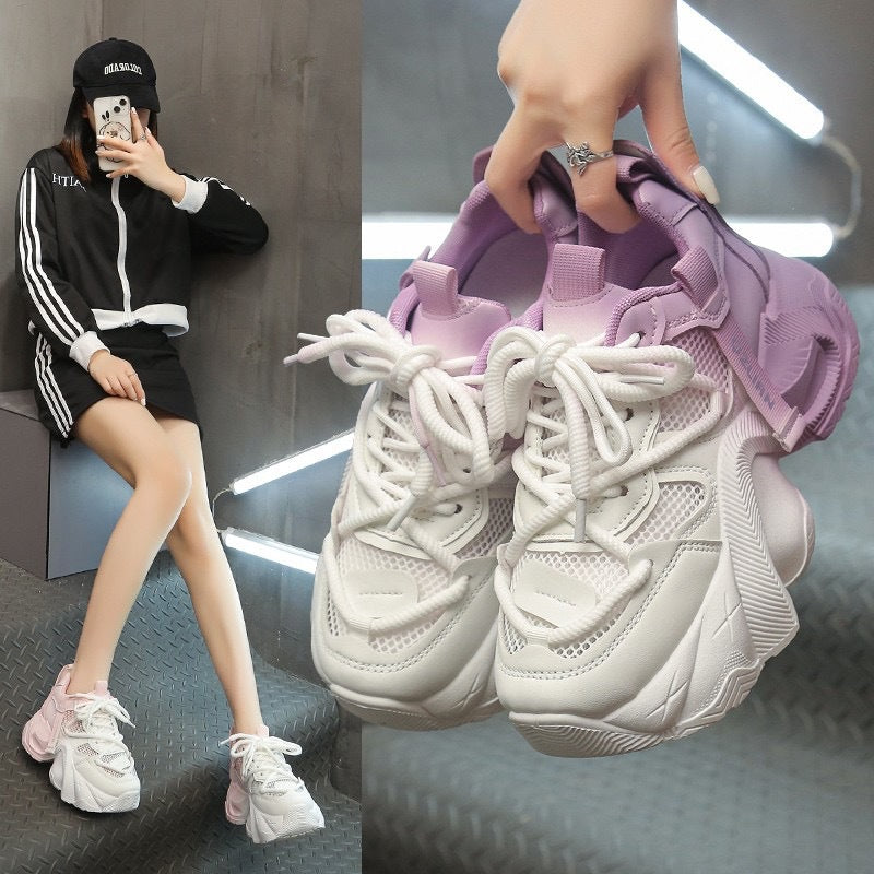 Women's sporty chunky sneakers with breathable mesh upper and flexible sole Mune Fashion