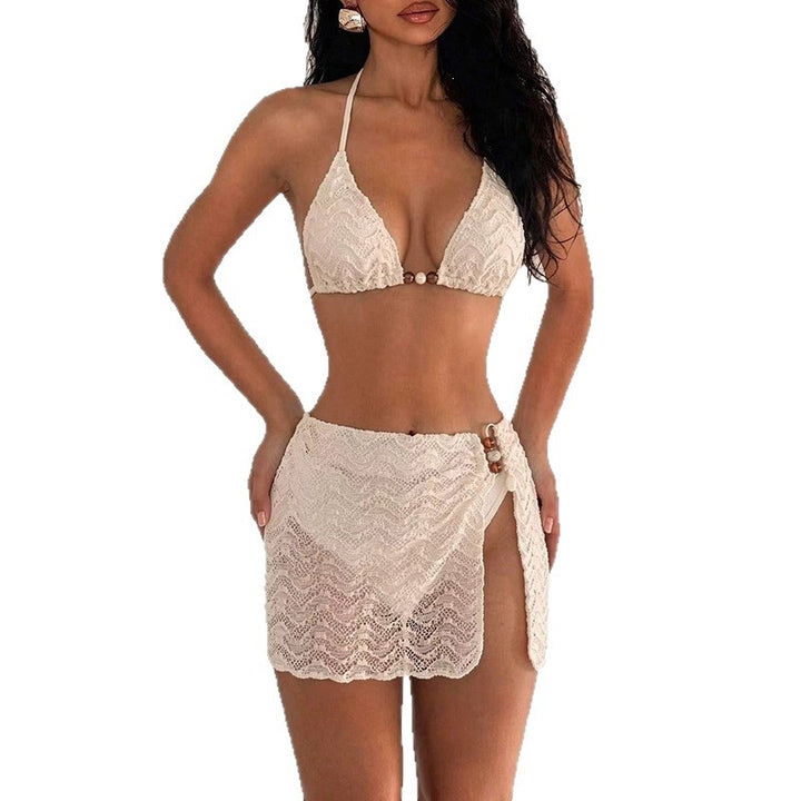 Women's Lace Bikini Set with Refined Wrap Skirt Mune Fashion
