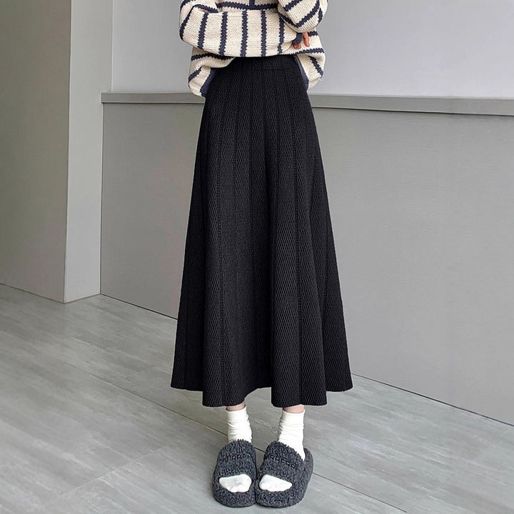 Women Wide Cut Knit Skirt Mune Fashion