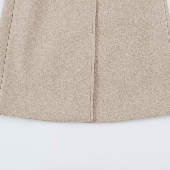 Women's Tailored Wool Look Coat with Notched Lapels and Welt Pockets Mune Fashion