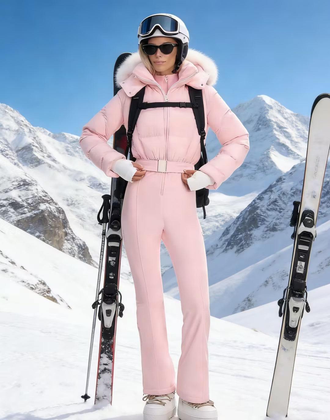 Ladies two-piece set consisting of structured short jacket and high-cut flared trousers Mune Fashion