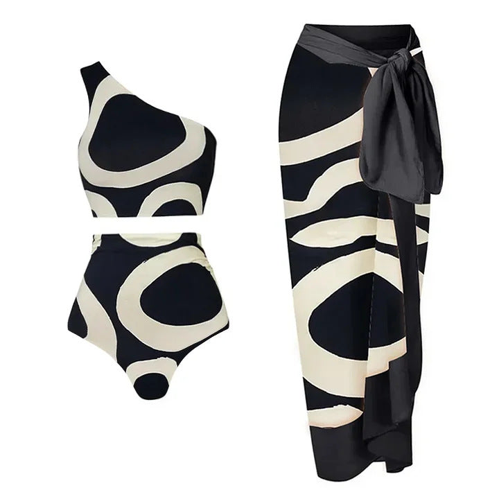 Women’s bikini set with asymmetric top and elegant wrap skirt Mune Fashion