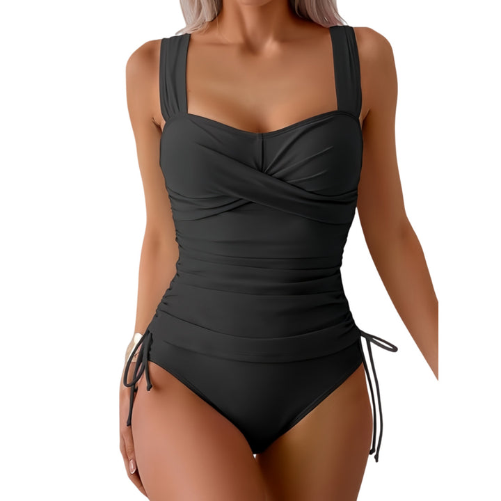 Women's One-Piece Swimsuit with Modern Wrap Design and Sporty Cut Mune Fashion