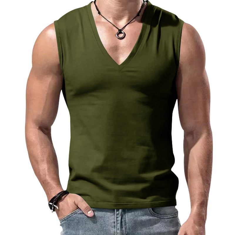 Men's form-fitting sleeveless V-neck muscle shirt Mune Fashion