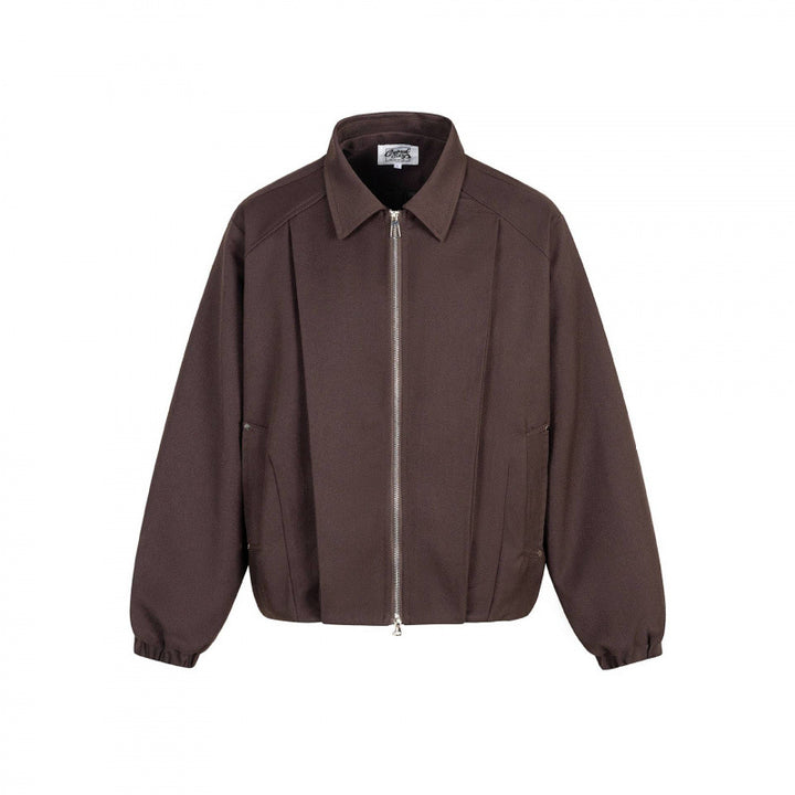 Unisex Boxy transitional blouse with shirt collar, two-way metal zipper and elastic cuffs Mune Fashion