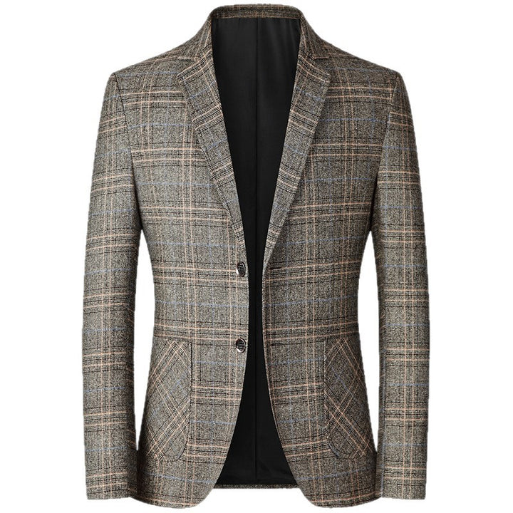 Men's Tailored Glencheck Jacket in Slim Fit with Patch Pockets Mune Fashion