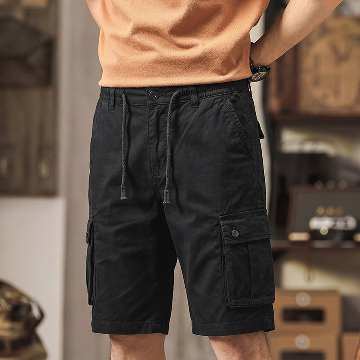 Herren 3/4-Trekking-Cargohose mit elastischem Bund, Tunnelzug und variabler Taschenorganisation Mune Fashion