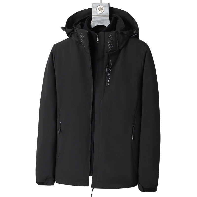 Men's wind and water-resistant hooded jacket with ergonomic cut and concealed zipper Mune Fashion