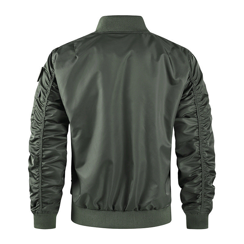 Men's bomber jacket pilot style lightly padded with two-way zipper and arm pocket Mune Fashion