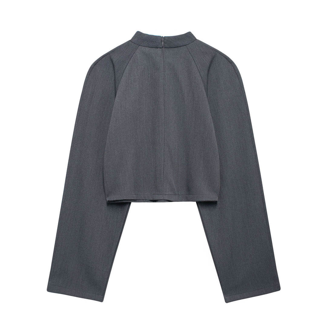 Women's high-waisted, wide-cut suit pants with crease Drune