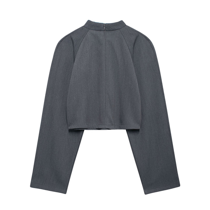 Women's high-waisted, wide-cut suit pants with crease Drune
