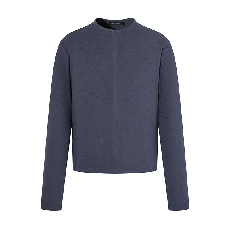 Women Boxy Short Blazer with Stand Collar and Hidden Zipper Mune Fashion