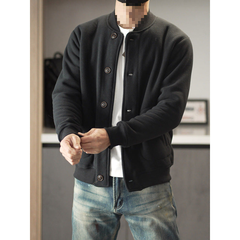 Men's Comfortable Fleece Jacket with Buttons Mune Fashion