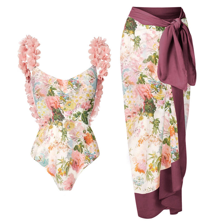 Women's swimsuit with floral design and stylish wrap pants Mune Fashion