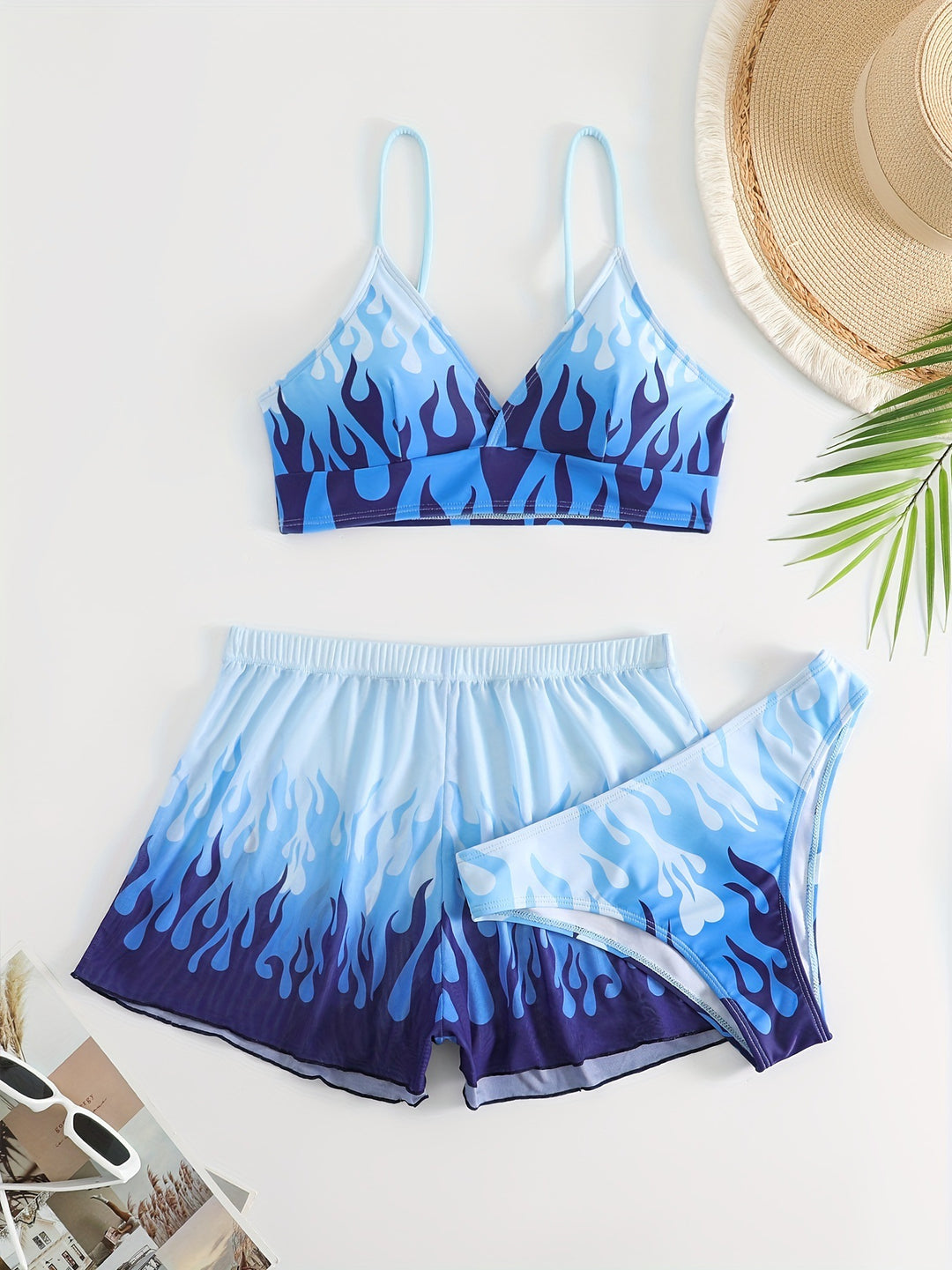 Women Triangular Bikini with exciting flame pattern Mune Fashion