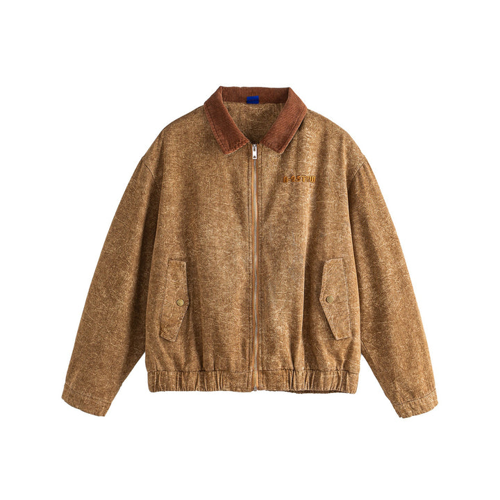 Unisex Boxy-Canvas-Bomber Jacket with Cord Collar and Utility Flap Pockets Mune Fashion