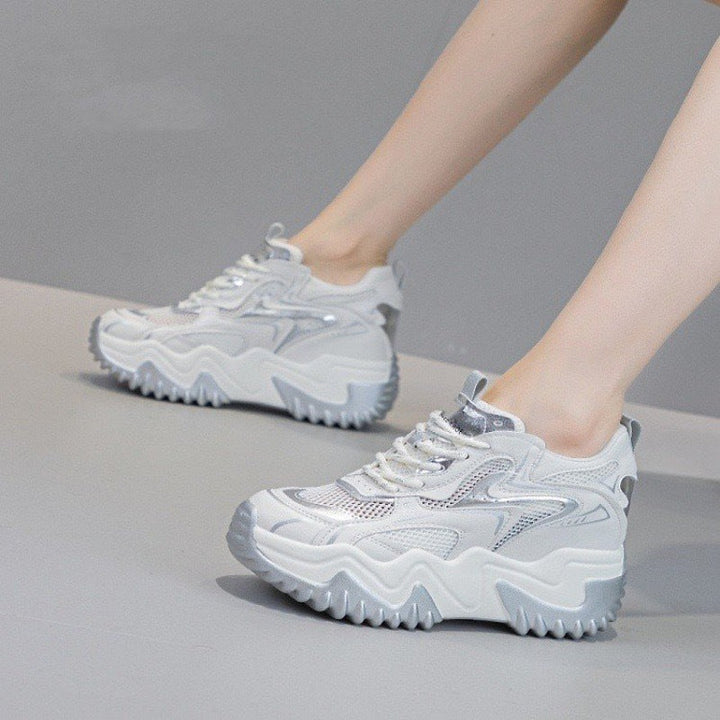 Women's Chunky Sneakers with Airy Mesh Surface and Cushioning Comfort Mune Fashion