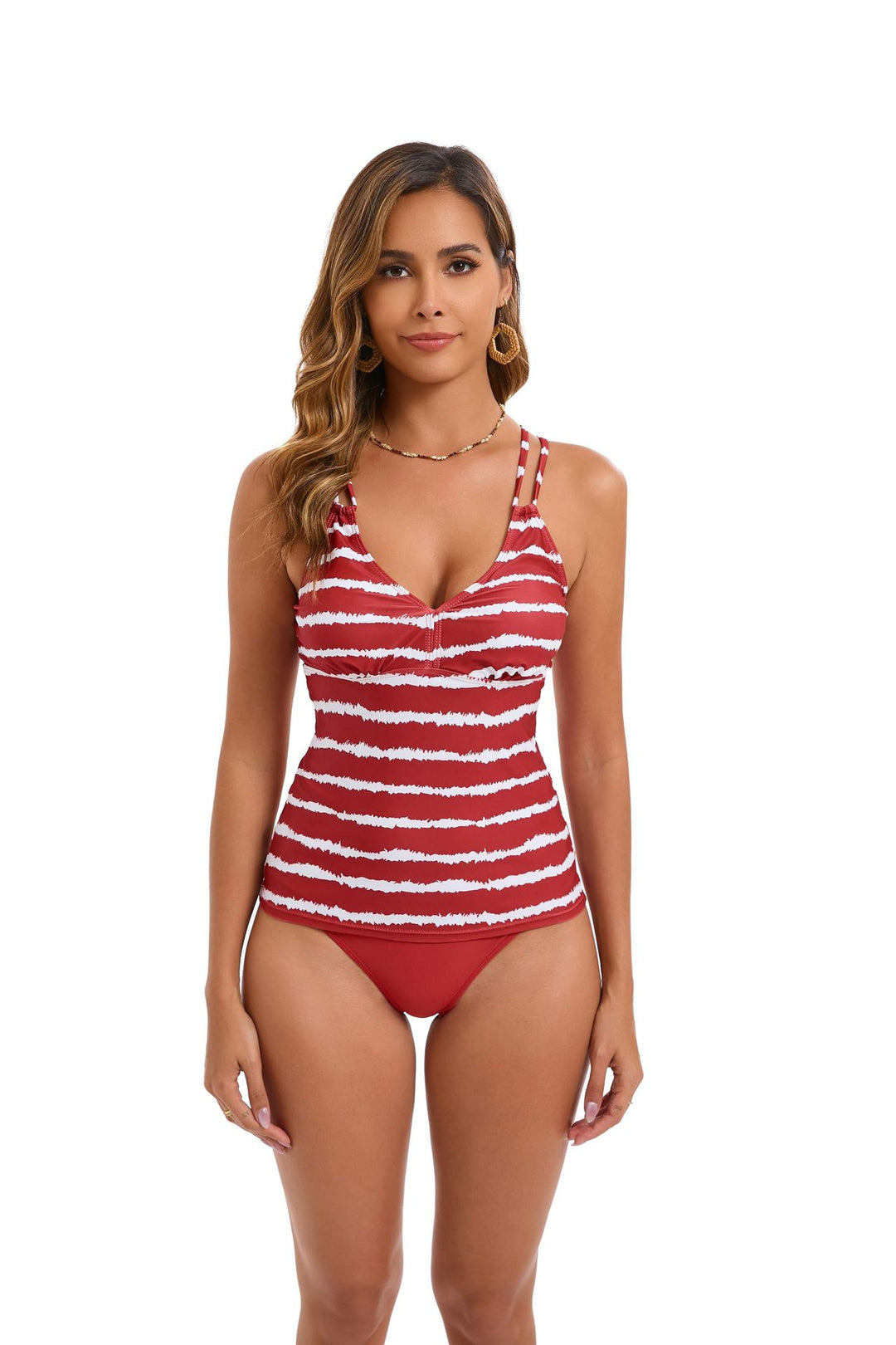 Damen Tankini-Set mit verstellbaren Trägern und modischem Streifenmuster Echo Archiv