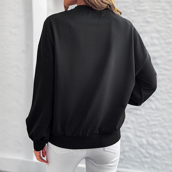Women's sweatshirt with heart print and balloon sleeves Mune Fashion