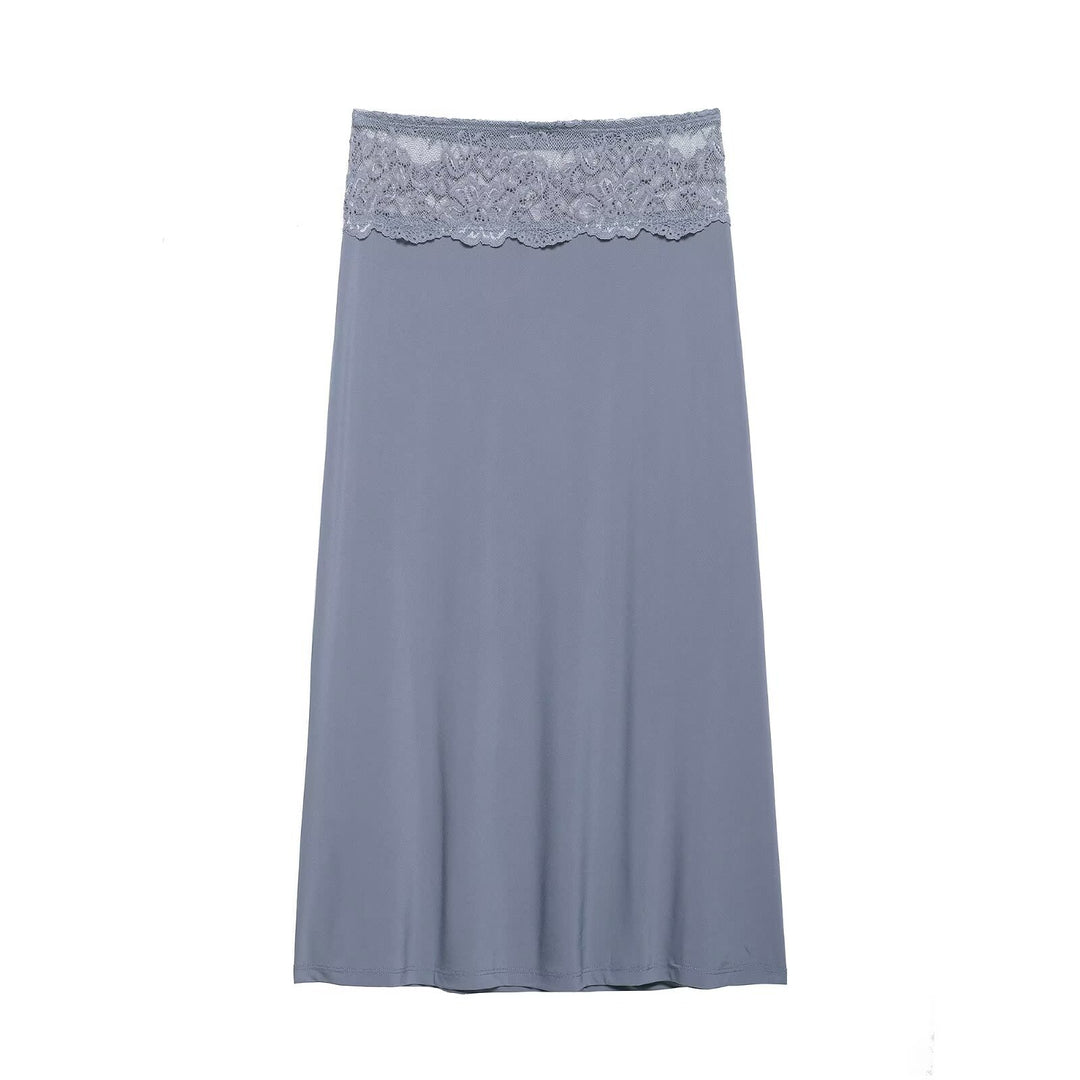 Ladies underskirt with lace waistband and flowing midi length Mune Fashion