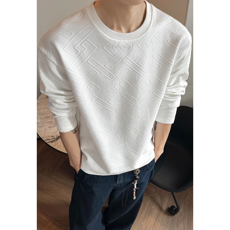 Men's Stylish Sweatshirt with Distinctive Structure Pattern Mune Fashion
