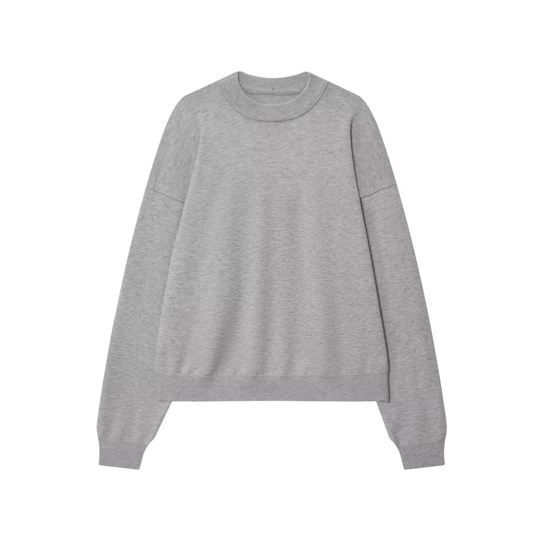 Women's Oversize Sweater with Wide Round Neck and Ribbed Cuffs Mune Fashion