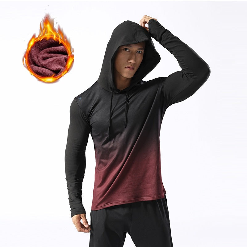 Men's thermal long sleeve hoodie made of functional stretch with hood, thumb hole & moisture regulating lining Mune Fashion